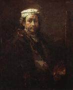 Rembrandt van rijn, Easel in front of a self-portrait